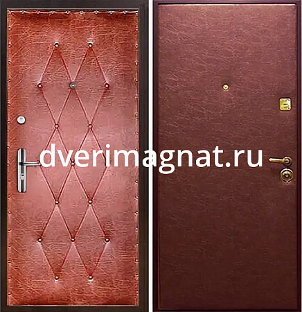 Железная дверь с винилискожей с рисунком и винилискожей гладкой